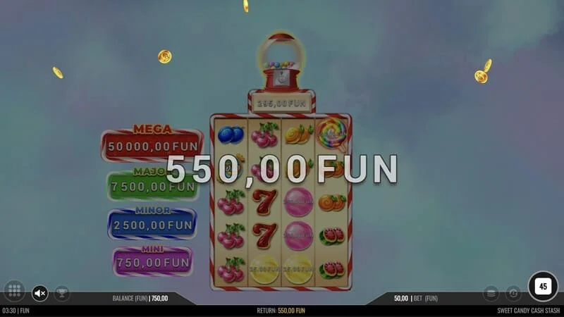 Sweet Candy Cash Stash - Temel oyunda çizgi kazancı